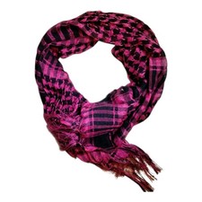 Foulard Stile Kefiah Arabo Rosa E Nero Misure 90x90cm