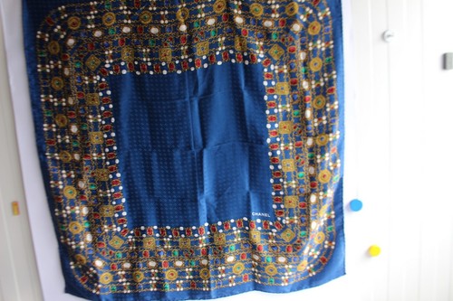 Chanel foulard soie bleu - foulard,