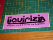 ADESIVO VINTAGE STICKER KLEBer LIQUIRIZIA  NEGOZIO DI BERGAMO ROSA 