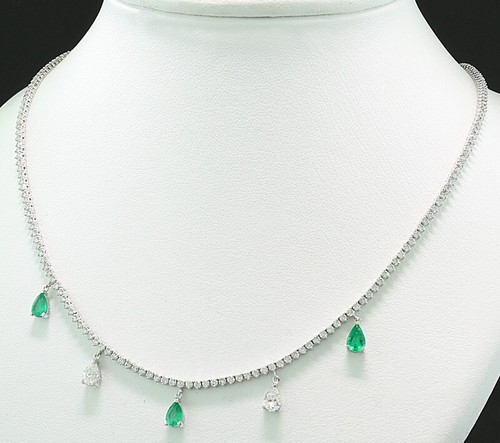Collana smeraldi brillanti oro