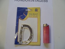 APPLICAZIONE LETTERA CIFRA TOPPA TERMOADESIVA PAILETTES PERLINE ALTEZZA 8 CM