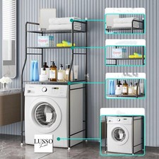 Scaffale Da Bagno In Acciaio Salvaspazio Per Sopra Lavatrice Con 3 Ripiani