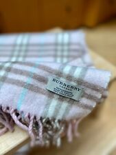 Burberry Sciarpa in Cashmere 100% Classic Rosa Pink Beige Usata Ottima