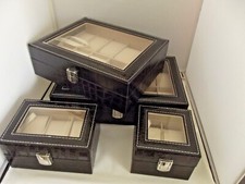 custodia COFANETTO VETRINA PORTA OROLOGI 2-3-10-12 POSTI eco pelle coccodrillo