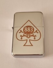 ACCENDINO CROMATO LUCIDO METALLO  SIMIL ZIPPO  CON INCISIONE LASER HARLEY D
