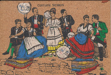 32-139) CARTOLINA SUGHERO COSTUMI SICILIANI