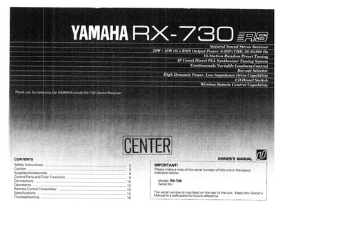 Yamaha 730 ricevitore - yamaha,