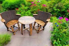 Poltrona a botte in rovere duo