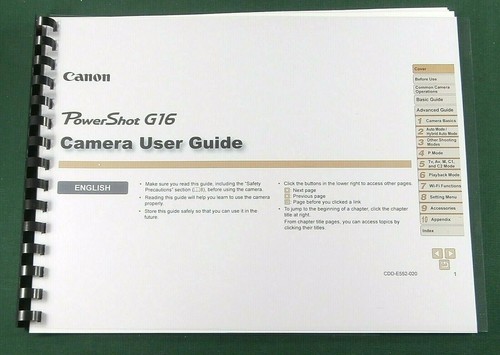 Canon powershot g16 - powershot, manuale