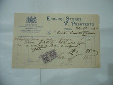FATTURA PUBBLICITà SARTORIA ENGLISH STORES PESAVENTO VICENZA 1912.