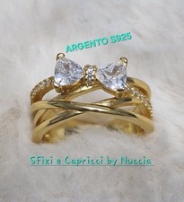 Anello Fascia intrecciata E Fiocco Argento S925 tg 56/17,8