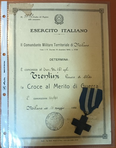 Attestato con croce merito - con, al