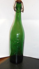 Antica bottiglia vetro birra Cervisia Genova tappo ceramica 1 litro no Busalla