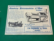 brochure agosto 1936  Stabilimento F.lli Barbieri Modena OLIVE FRANTOI