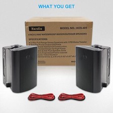 Herdio Altoparlanti Passivi Impermeabili da Esterno 4" - Montaggio a Parete Cablato 200W (2 Paia)