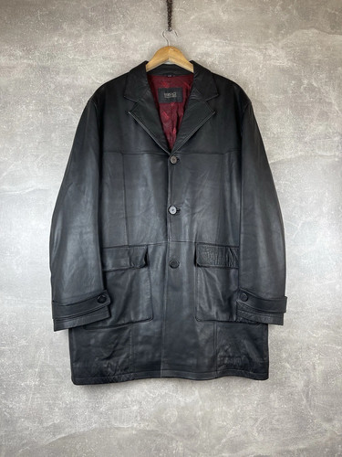 Cappotto pelle nero versace - cappotto,