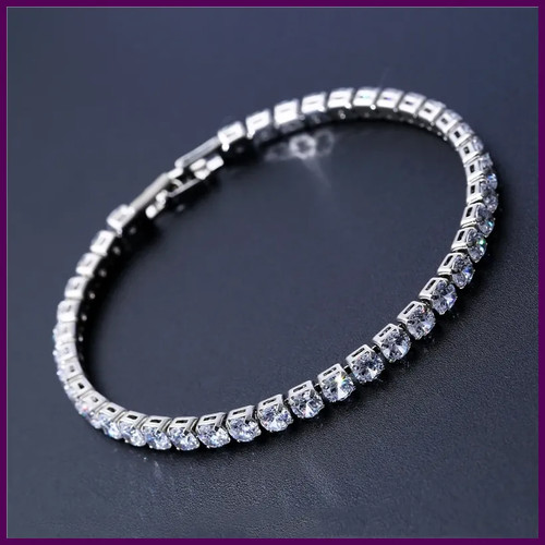 Bracciale tennis donna argento