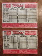 2 SCHEDINE VUOTE TOTOCALCIO