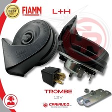 Avvisatore Clacson Suono Auto Coppia Trombe + Relè Fiamm Per Auto AM80S 12V