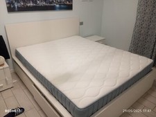 Vagstranda Materasso Matrimoniale 160x200 a molle insacchettate, rigido/azzurro 