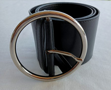 CINTURA DONNA " GUESS "CON FIBBIA SINGOLA PUNTA PELLE NERA BW6998VIN70 (s35b)