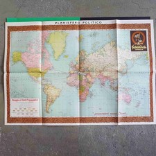 PLANISFERO POLITICO omaggio della ditta FRATELLI CARLI ONEGLIA anni '30