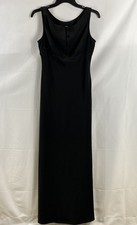 Vintage Y2K Moschino Jeans Black Draped Cowl Neck Maxi Gown Dress Women's US 8