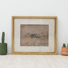 Domenico De Bernardi (1892-1963) – Scorcio, Disegno a Matita su Tavola, Firmato