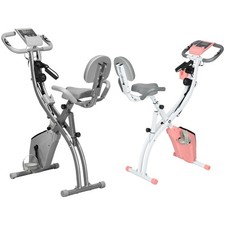 HOMCOM Cyclette Pieghevole 2 in 1 Resistenza 8 Livelli Elastici per Braccia