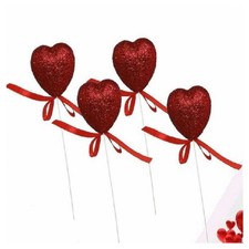 SET 8 CUORI GLITTERATI IN POLISTIROLO CON STAND SPILLONE 5CM SAN VALENTINO 68331