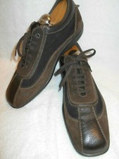 Oxford casual uomo Samsonite nero/marrone pelle/camoscio ottime condizioni 9,5