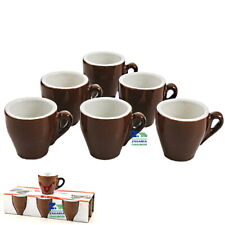 SET 6 PZ TAZZE TAZZINE CAFFE' MARRONE DA BAR IN PORCELLANA SENZA PIATTINI