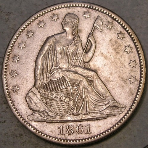 1861 liberty mezzo - 1861, dollaro