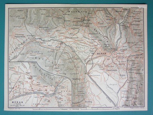 1905 mappa baedeker italia - baedeker,