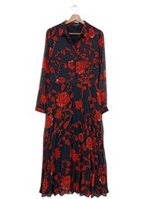 COMMA Abito a maniche lunghe Donna Abito Taglia IT 40 rosso-nero elegante
