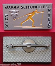 DISTINTIVO C.A.I. BERGAMO CLUB ALPINO ITALIANO SCUOLA SCI FONDO ESCURSIONISMO