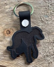 Levriero da Corsa Cane Portachiavi Pelle Allevatore Portachiavi Regalo Nero