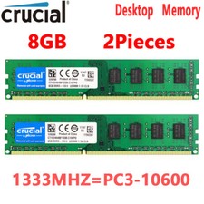 CRUCIAL DDR3 1333 MHz 16 GB 2x 8 GB PC3-10600 memoria desktop RAM DIMM 240 pin 1,5 V