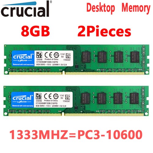 Crucial ddr3 1333 mhz 2x - 16,