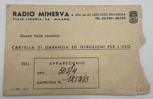 Busta vuota radio minerva - busta,