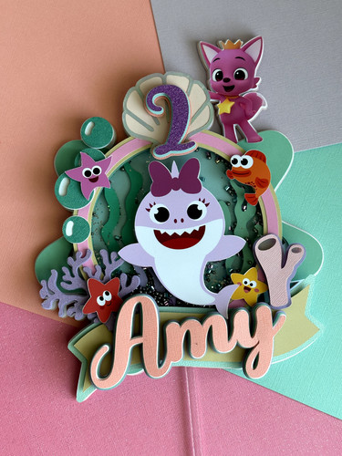 Baby shark cake topper - baby,