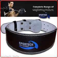 CINTURA PESISTICA Sportech ✅ IN PELLE ✅ BODY BUILDING PALESTRA SOLLEVAMENTO PESI