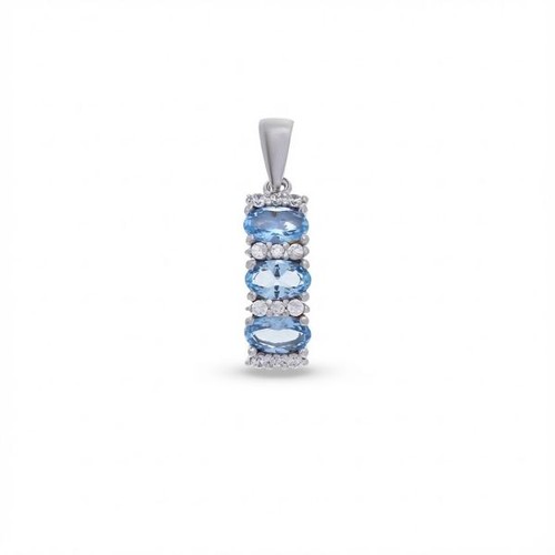 Pendente ovale topazio azzurro - pendente,