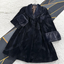 Cappotto pelliccia blu visone