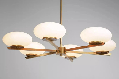 Lampadario sputnik ottone - lampadario, in