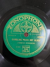 Jimmie Rodgers - Rodgers Puzzle Record / Gamblin' Polka Dot Blues 78rpm Record E