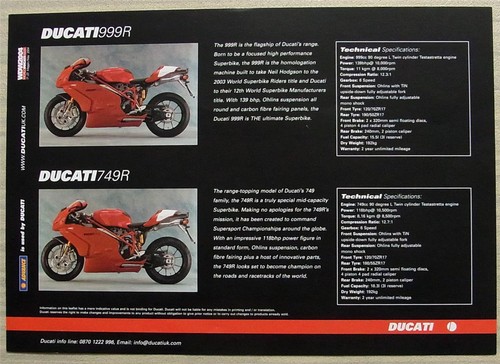 Ducati 999r 749r foglietto - 999r, e