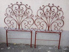 COPPIA TESTATE FERRO BATTUTO A RICCIOLI - 2 SINGOLI O MATRIMONIALE - 1940 EMILIA