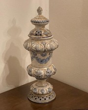 Vaso Maiolica Ceramica Di Bassano Richard Ginori Blu/Bianco 