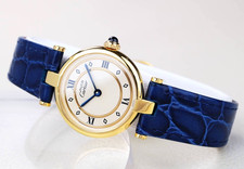 Orologio Cartier Must Vendome Anello Oro Quadrante Avorio Indice Romano SM Donna 24mm Quarzo